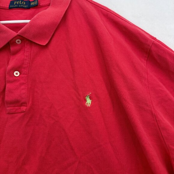 Polo Ralph Lauren Polo Shirt Mens 5XB Big Red Knit Pony Preppy Casual - Picture 3 of 9